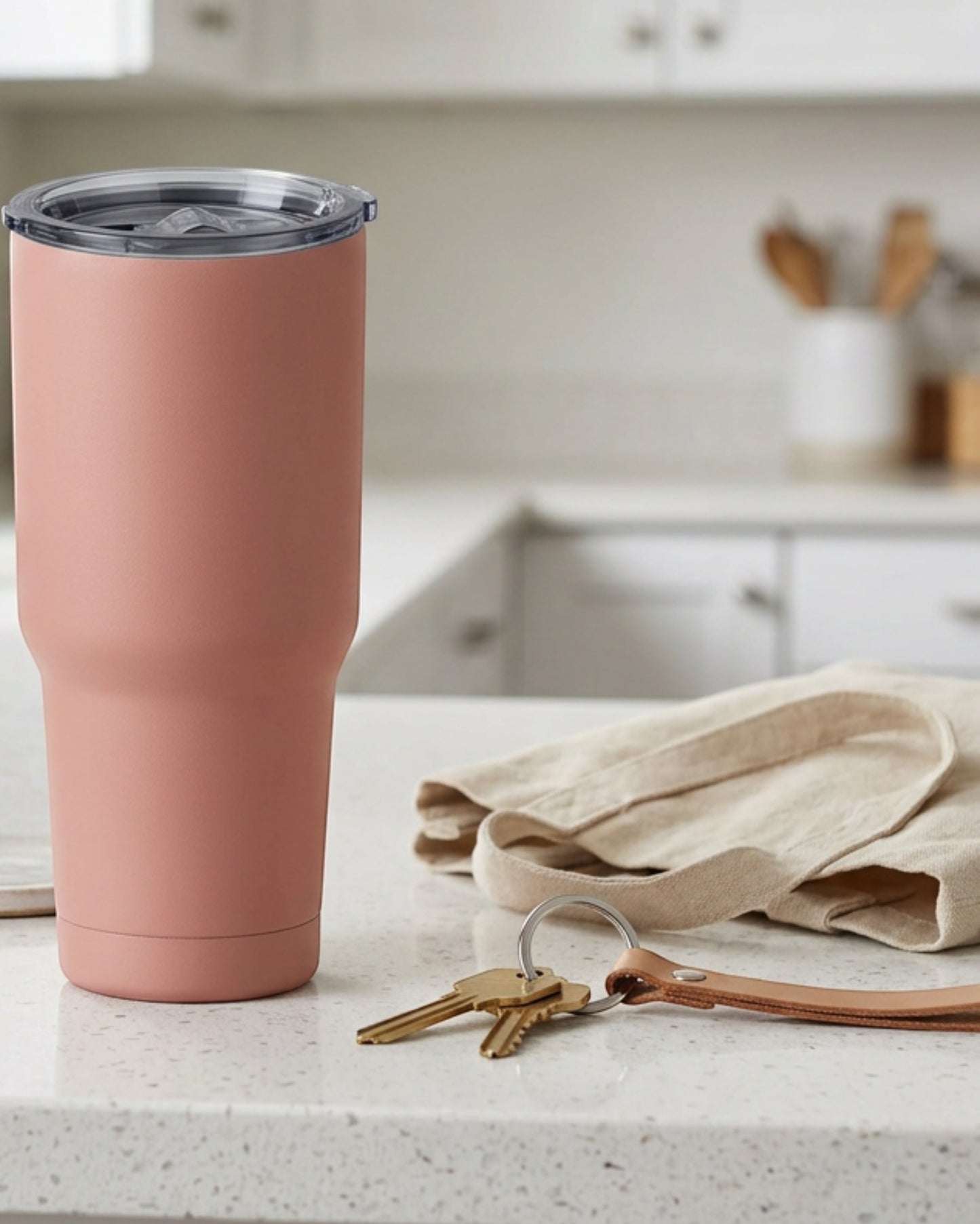 Tevnx Narrow Car Cup Tumbler Clay 22 oz Slider Lid